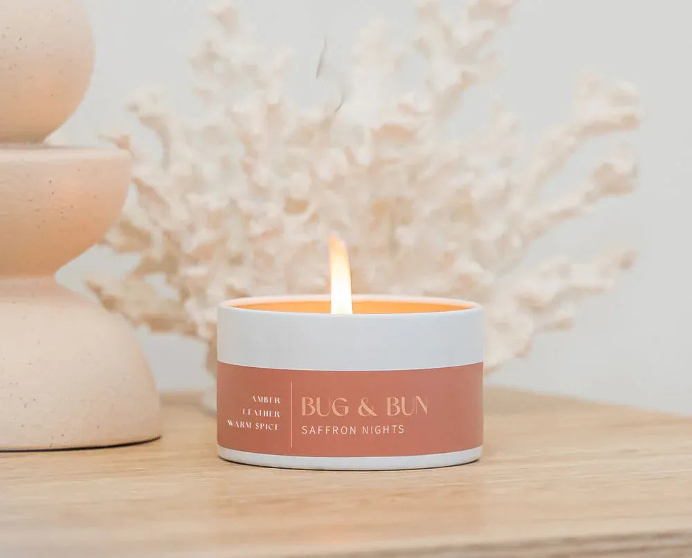 Saffron Nights Soy Candle 210g - Amber, Leather & Warm Spice