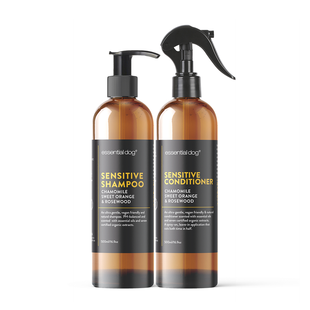 Sensitive Dog Shampoo & Conditioner (No Rinse) Spray 500ml x2 - Chamomile & Rosewood