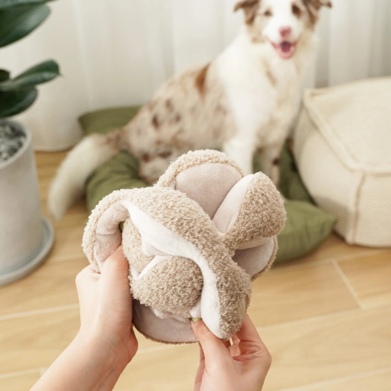 MONTI in Oat - Crinkly + Squeaky Snuffle Ball