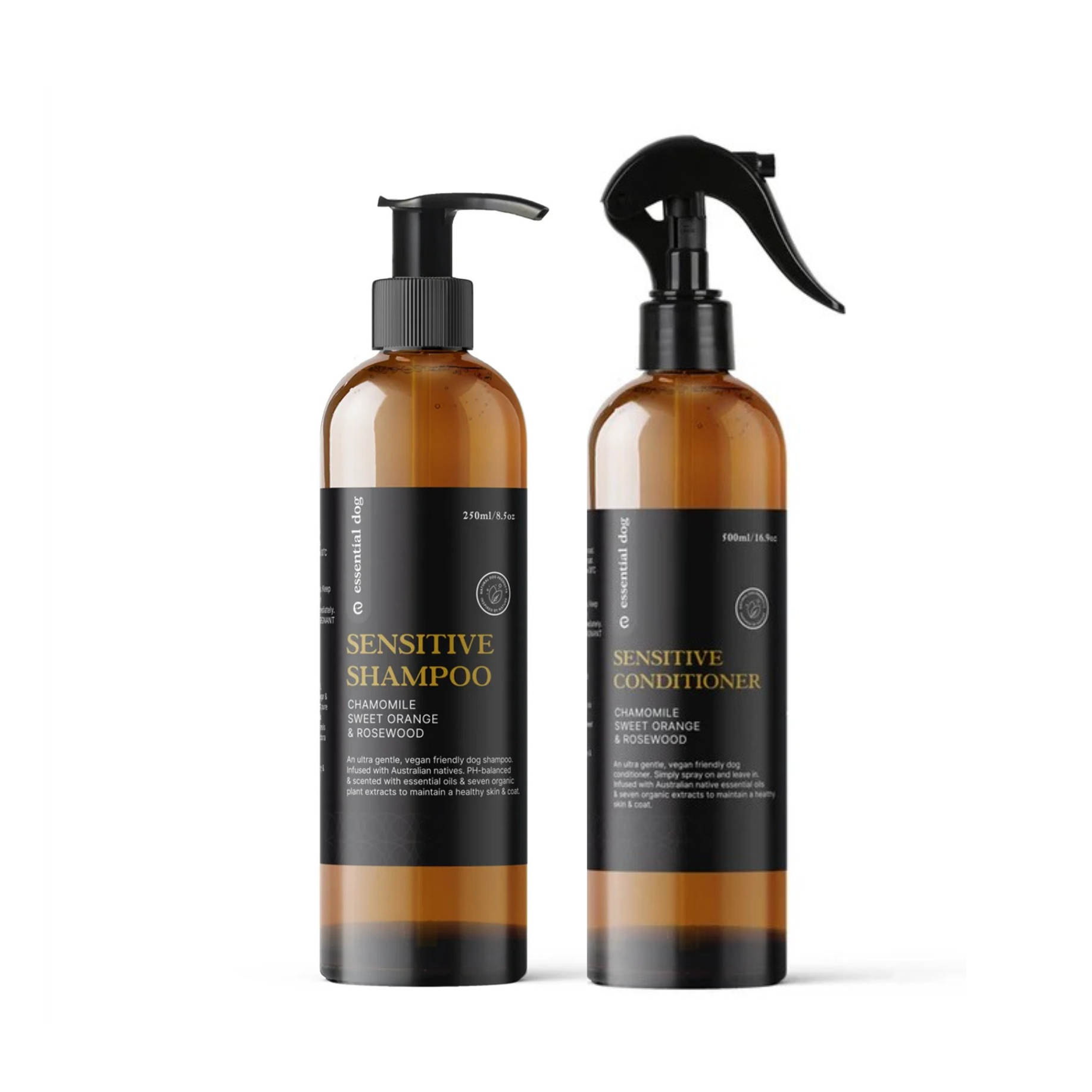 Sensitive Dog Shampoo & Conditioner (No Rinse) Spray 250ml x2 - Chamomile & Rosewood