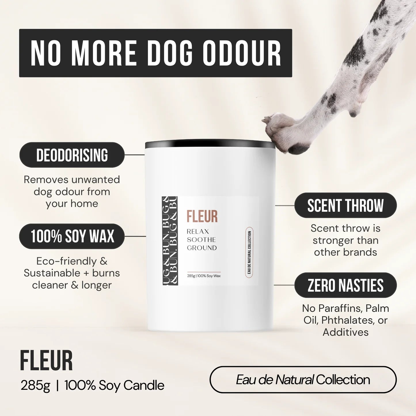 Fleur Soy Candle 210g - Sweet, Musky & Floral