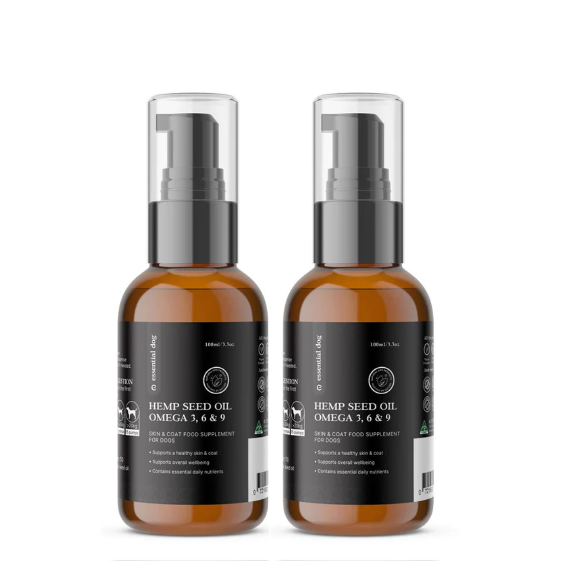 Raw Hemp Seed Oil 100ml x 2 Bundle - Skin, Coat & Joints Pain Relief