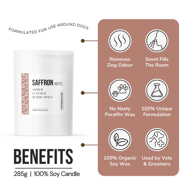 Saffron Nights Soy Candle 210g - Amber, Leather & Warm Spice