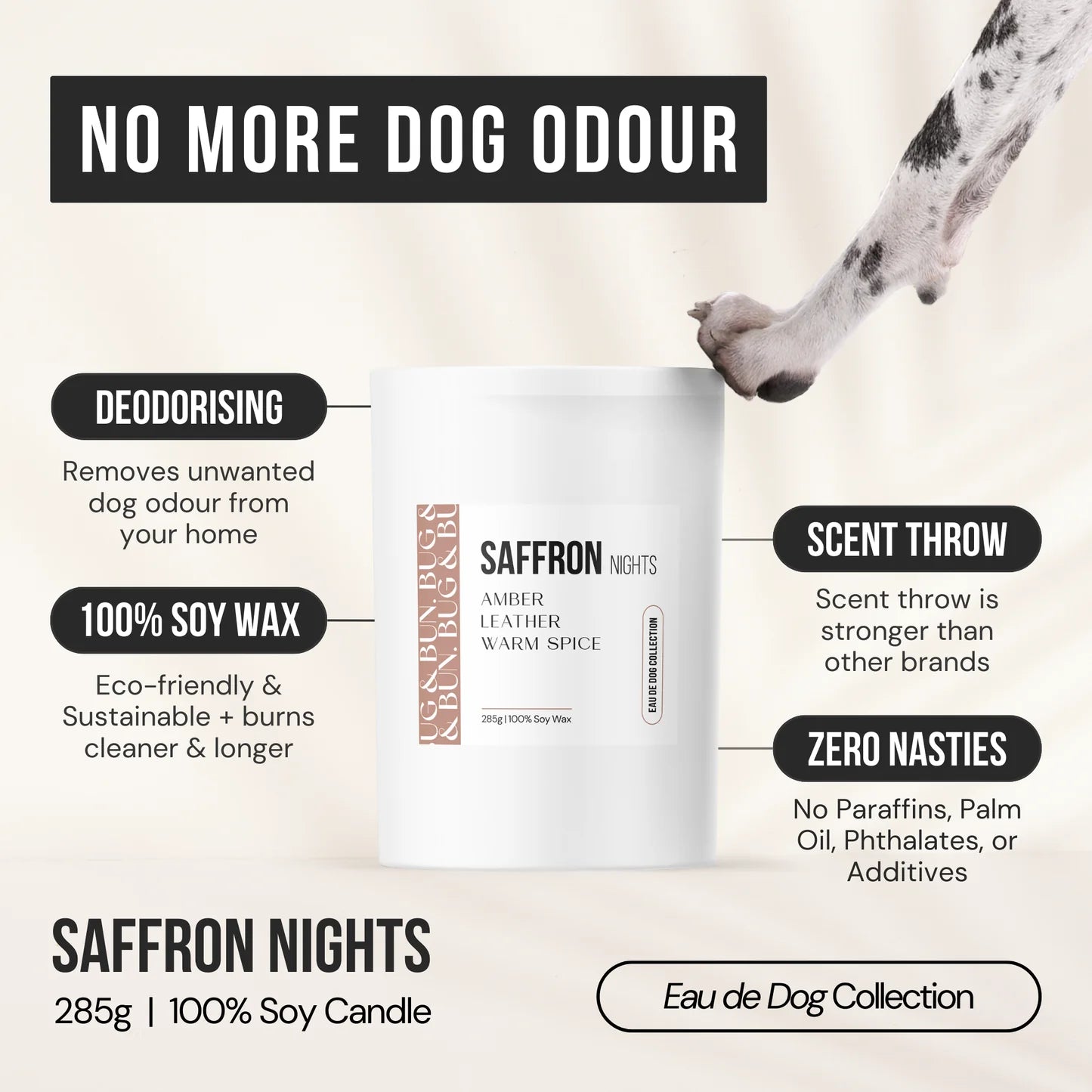 Saffron Nights Soy Candle 210g - Amber, Leather & Warm Spice