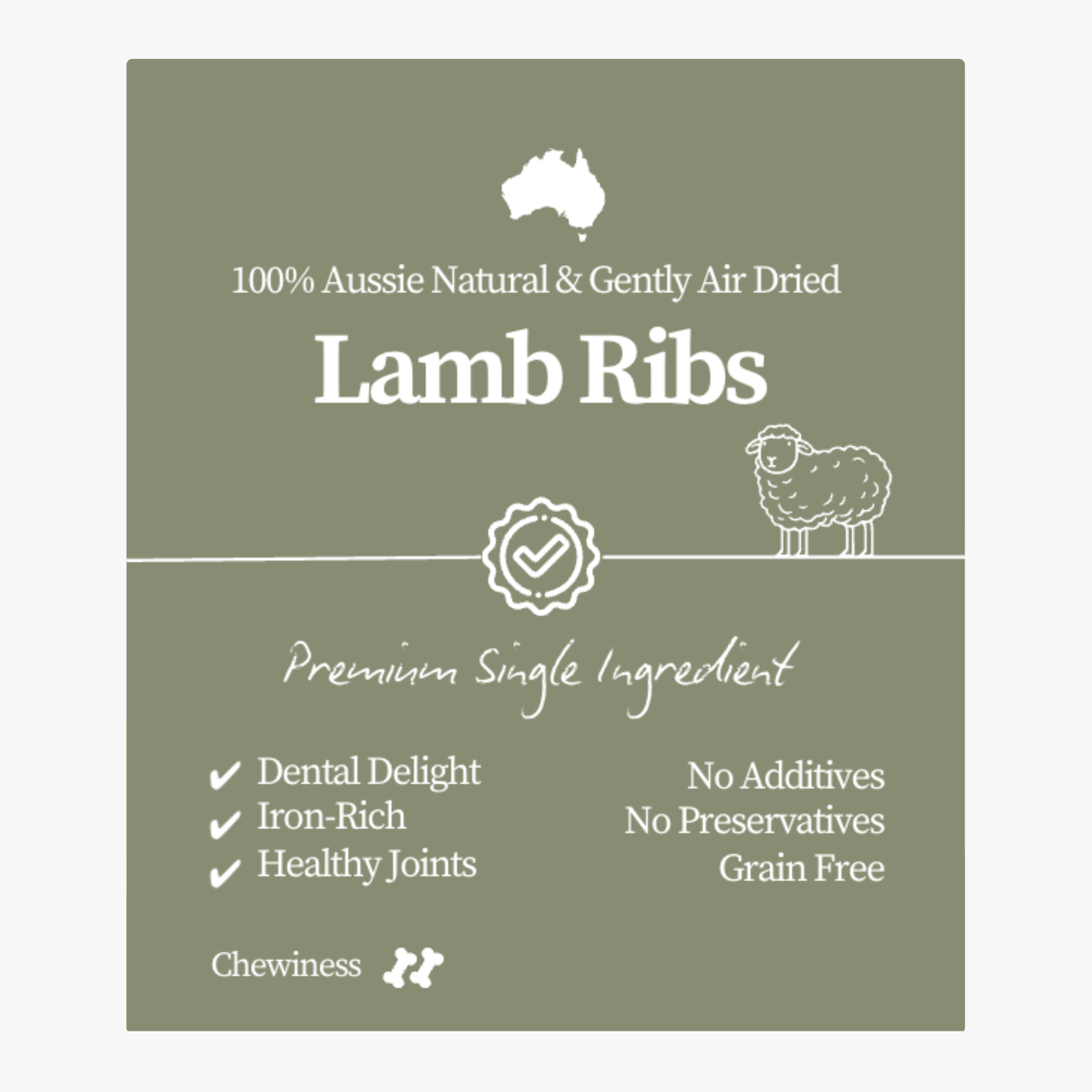 Premium Lamb Ribs 150g  <br> Chew Level 2 (Moderate)