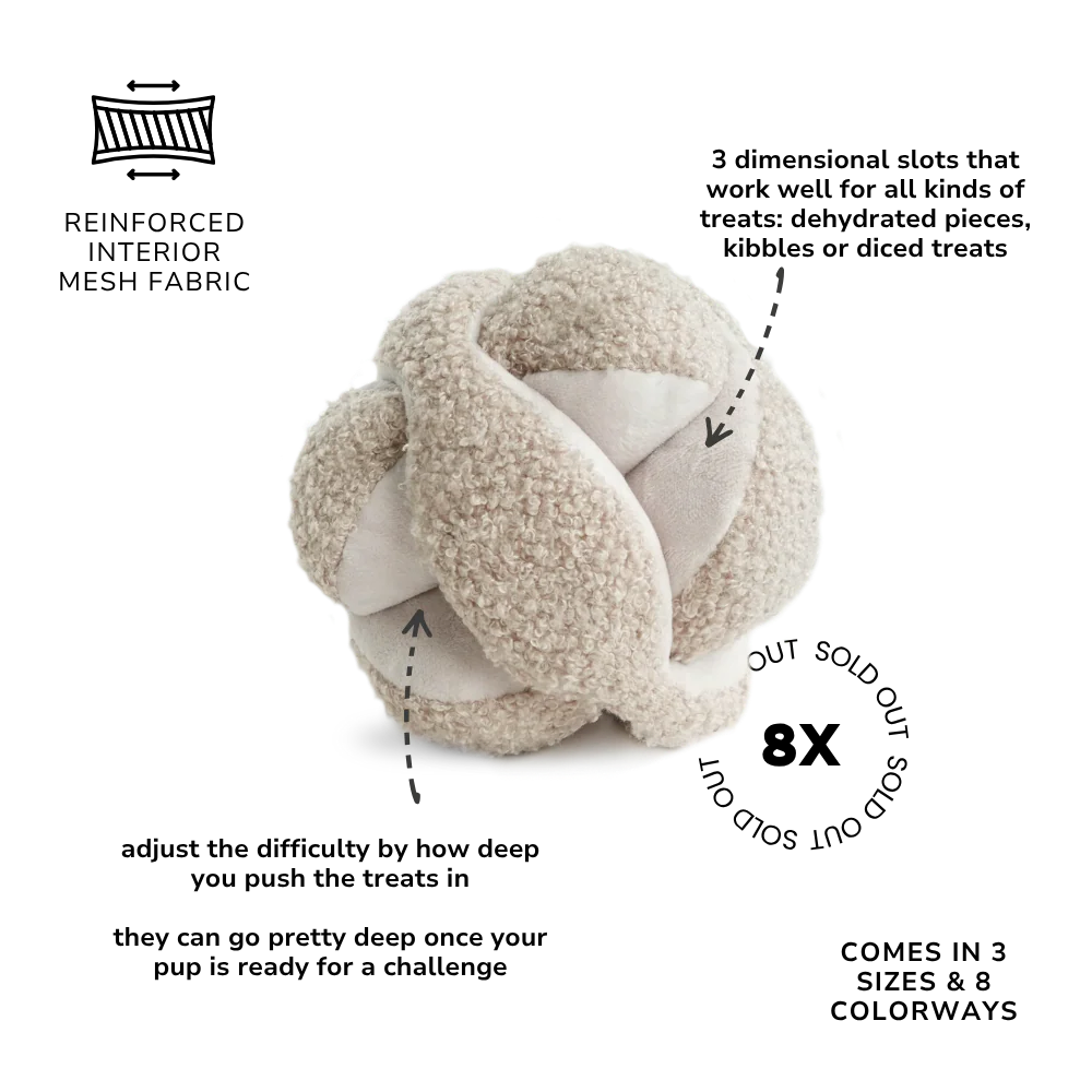 MONTI in Oat - Crinkly + Squeaky Snuffle Ball
